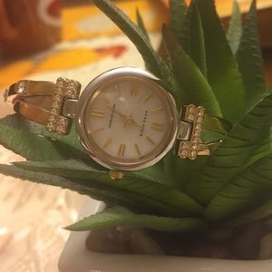 Authentic ANNE KLEIN Silver/Gold Tone Watch